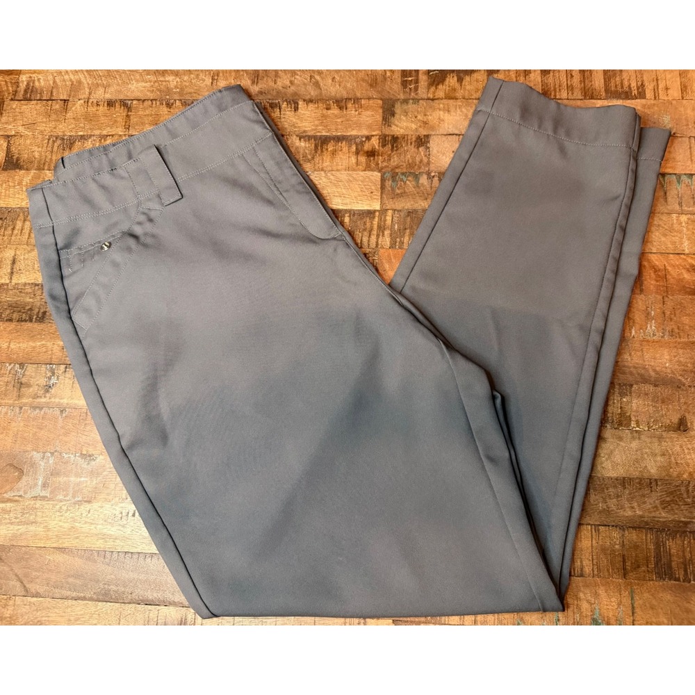 PGA Tour Womens Grey Golf Pants Tapered Leg Performance Trousers Size 14